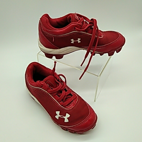 Under Armour Other - Under Armour boys baseball cleats red and white 11